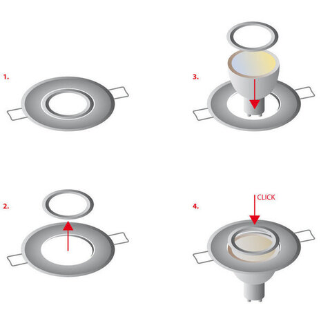 LED Line UA LED inbouwspot chrome rond - Waterdicht IP44 - zaagmaat 40mm - buitenmaat 55mm LED Line UA LED inbouwspot chrome rond - Waterdicht IP44 - zaagmaat 40mm - buitenmaat 55mm