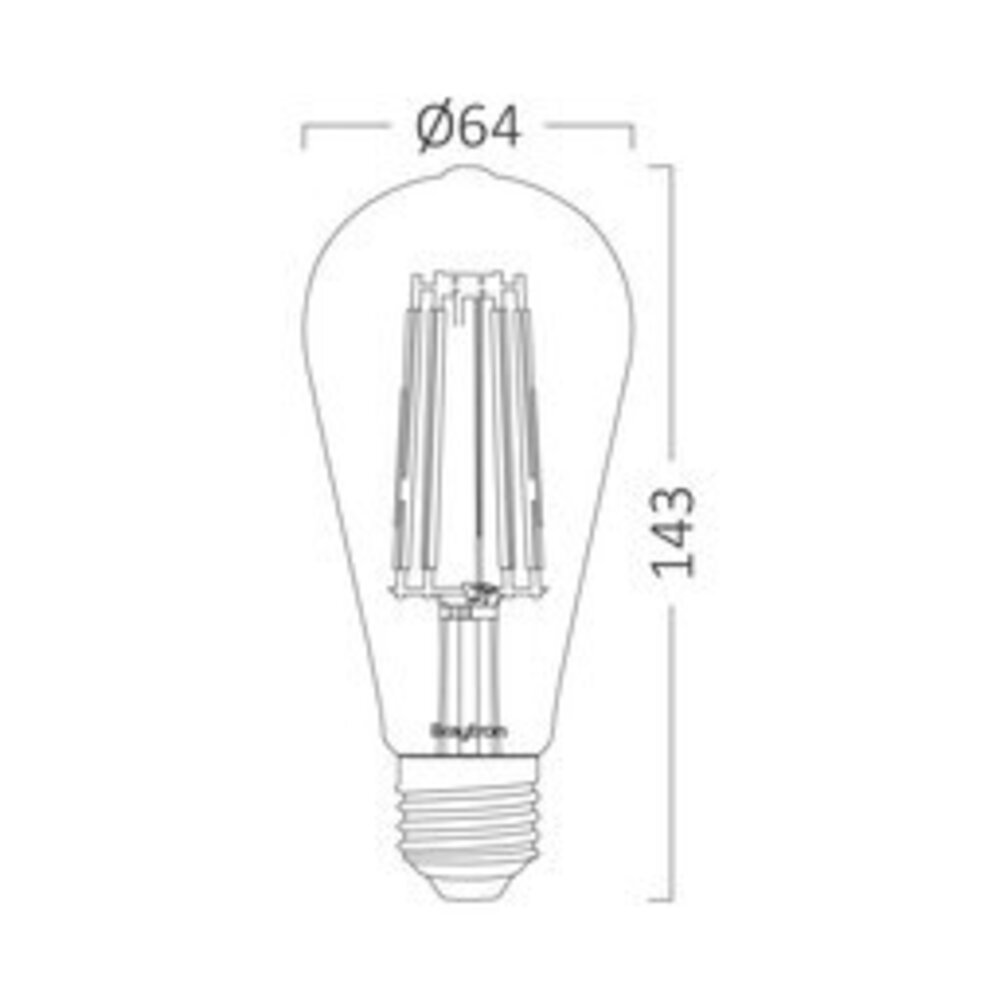 lcb led europe LED Filament lamp dimbaar - E27 ST64 - 6W vervangt 60W - 2200K extra warm wit licht - Tall