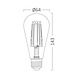 lcb led europe LED Filament lamp dimbaar - E27 ST64 - 6W vervangt 60W - 2200K extra warm wit licht - Tall
