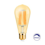 1 LED Filament lamp dimbaar - E27 ST64 - 6W vervangt 60W - 2200K extra warm wit licht - Tall