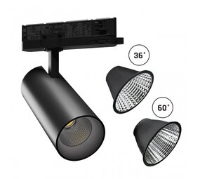 Spectrum 3-Fase LED Railspot Andromeda - 3000K - 25-30W DIP Switch dimbaar - 170x74 - Zwart