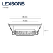 Ledisons LED-inbouwspot Trento Zwart 5W Dimbaar IP54 – 450lm, 2700K, 75mm zaagmaat