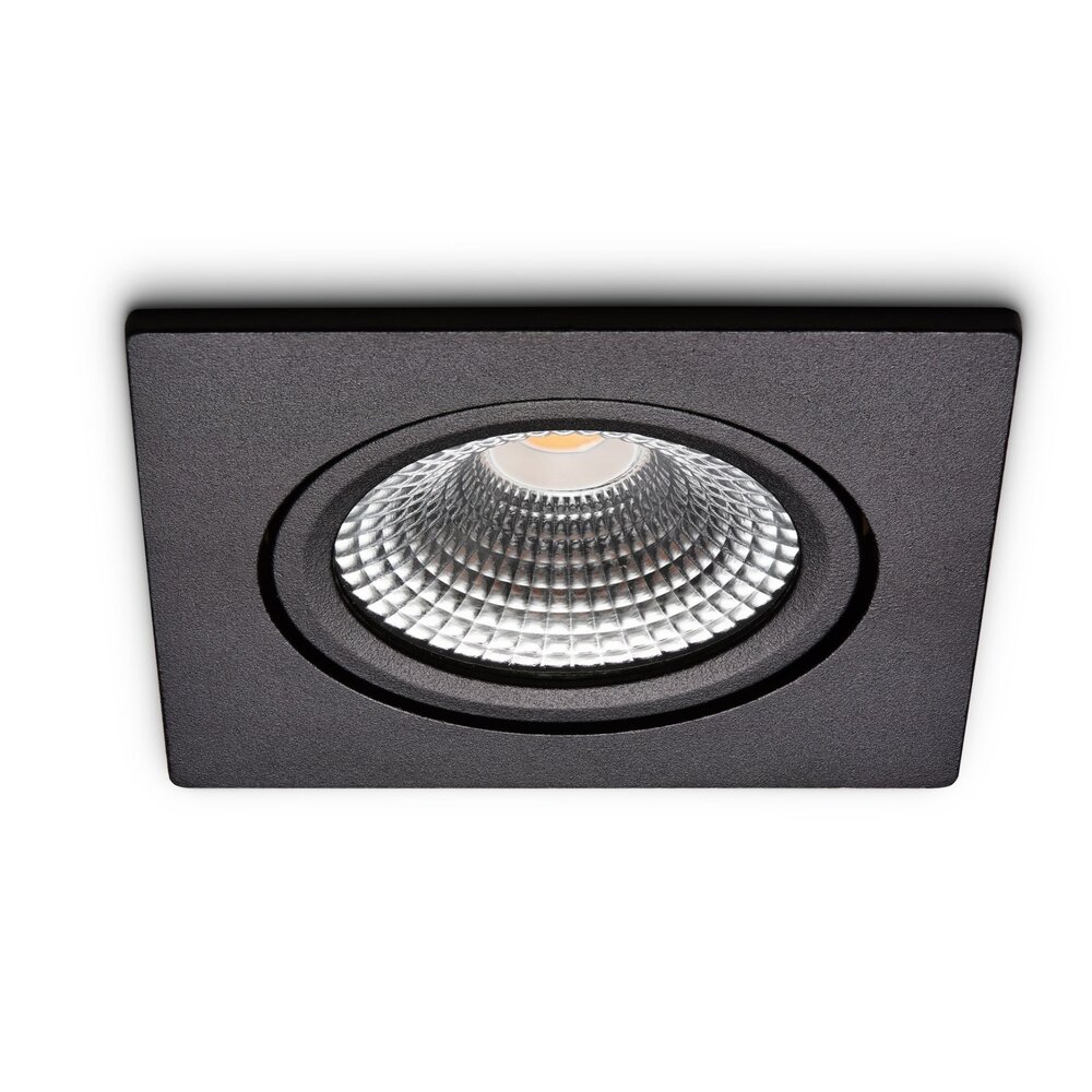 Ledisons LED-inbouwspot Trento Zwart 5W Dimbaar IP54 – 450lm, 2700K, 75mm zaagmaat