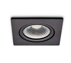 Ledisons LED-inbouwspot Trento Zwart 5W Dimbaar IP54 – 450lm, 2700K, 75mm zaagmaat