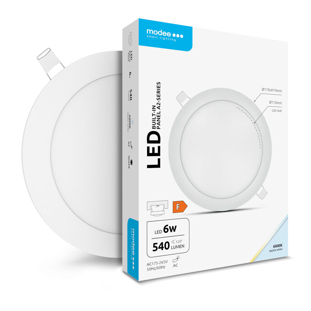 Modee OP=OP LED inbouwot - 6W 540lm - 4000K of 6000K - Rond Modee OP=OP LED inbouwot - 6W 540lm - 4000K of 6000K - Rond