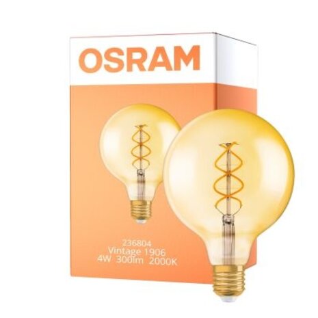 Ledvance Globe Filament Lamp Goud E27 125MM 4W 300Lm 2000K Dimbaar