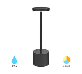 Braytron Tafellamp LED Draadloos Oplaadbaar Zwart 1.2W 3-in-1 CCT Dimbaar Braytron Tafellamp LED Draadloos Oplaadbaar Zwart 1.2W 3-in-1 CCT Dimbaar