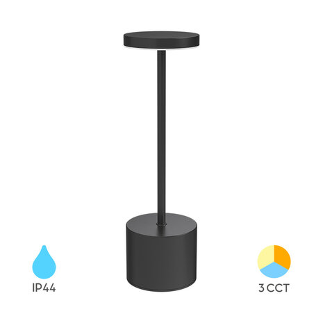 Braytron Tafellamp LED Draadloos Oplaadbaar Zwart 1.2W 3-in-1 CCT Dimbaar Braytron Tafellamp LED Draadloos Oplaadbaar Zwart 1.2W 3-in-1 CCT Dimbaar