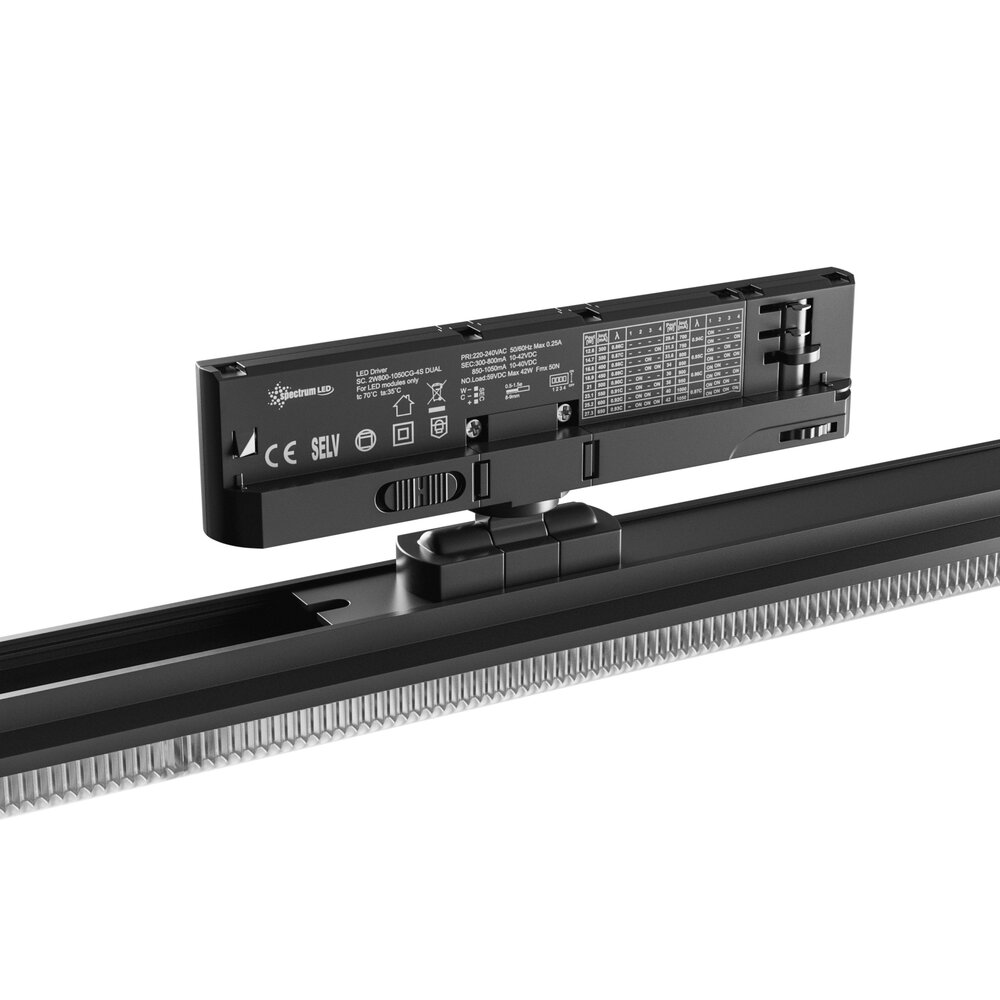 Spectrum Spectrum LED OPTIBAR CCT 3-Fase Railarmatuur 42W 5250lm CCT RA90 Zwart 120cm