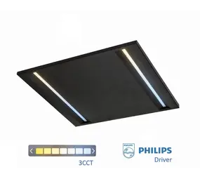 Spectrum LED Paneel - Louvre Zwart - 40W 4630Lm - 3CCT 830-840-860   3000-6000K | 60x60cm -  UGR16 Verzonken - Philips driver - 5 jaar garantie
