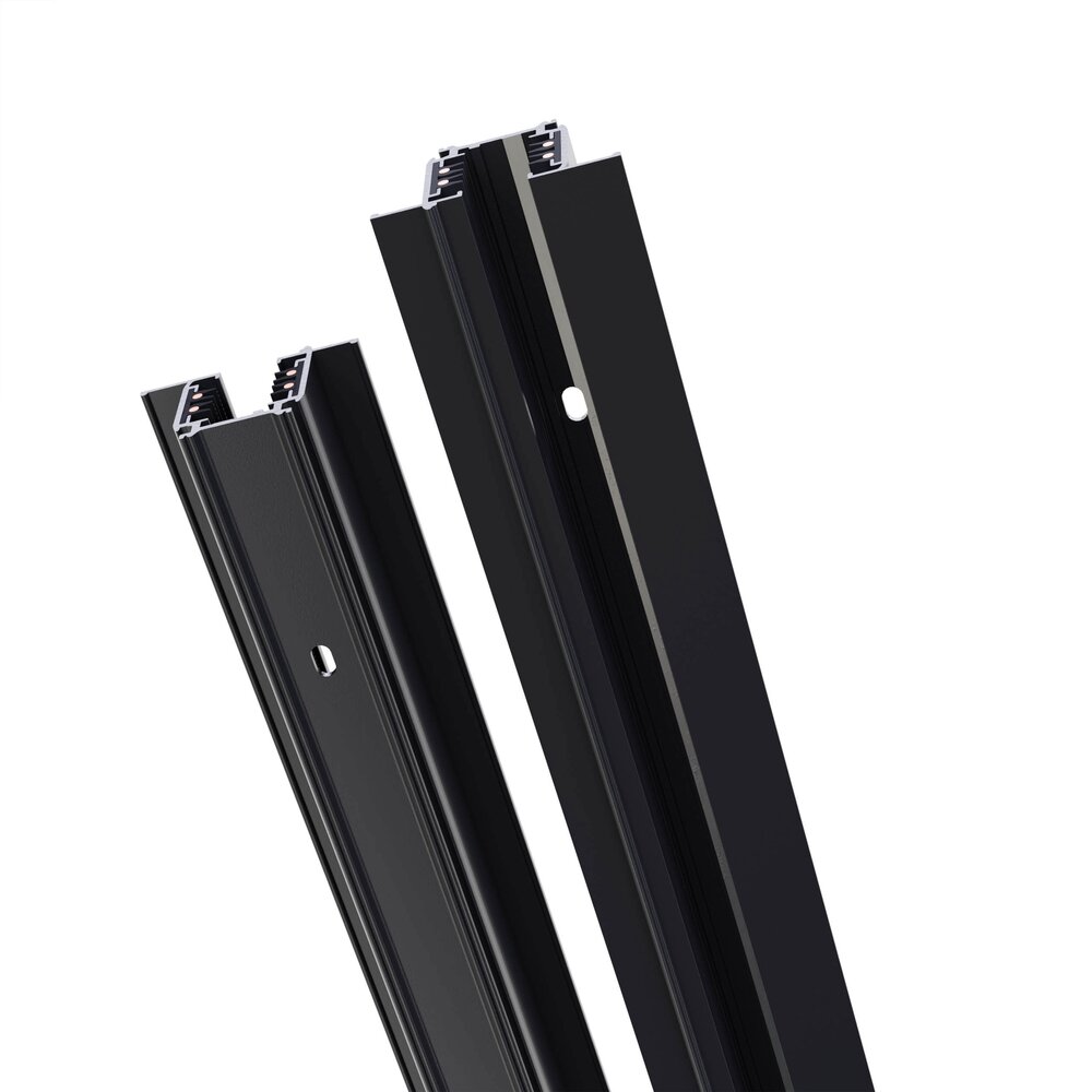 Spectrum 3-Fase Spanningsrail Inbouw stuc | 2 Meter - Zwart - Universeel