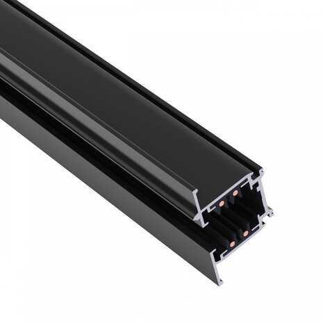 Spectrum 3-Fase Spanningsrail Inbouw stuc | 2 Meter - Zwart - Universeel