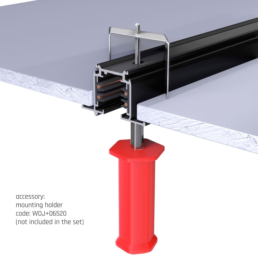 Spectrum 3-Fase Spanningsrail Inbouw | 1 Meter - Zwart- Universeel