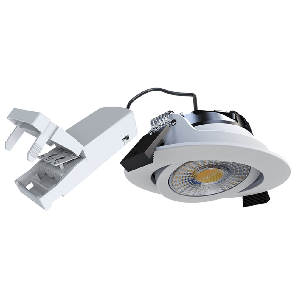 LCB LED Inbouwspot IP65 - 82MM Wit - 6W 580Lm - CCT 827 - 830 - 840 Multi Color Switch | Zaagmaat 67MM Triac Dimbaar - Inclusief Lasdoos