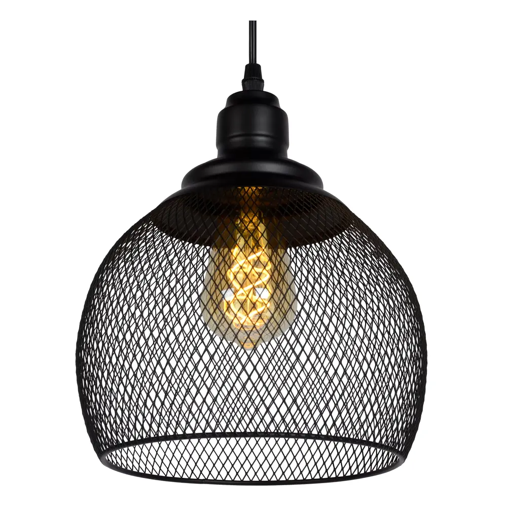 Lucide MESH Hanglamp-Zwart-Ø22-1xE27-60W-Metaal
