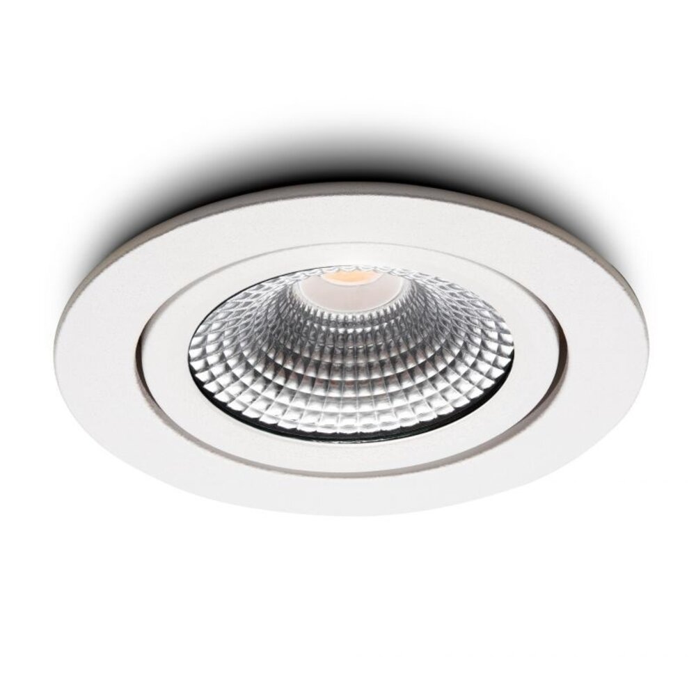 LCB LED Inbouwspot IP54 - Wit Kantelbaar - 5W 450LM -  2200K Warm Wit - CRI90> | Zaagmaat 75mm - Inbouwdiepte 23mm - TRIAC Dimbaar - Copy