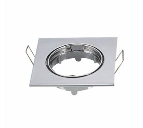 Aigostar OP=OP Inbouwspot chrome vierkant - kantelbaar - zaagmaat 74mm - buitenmaat 82mm