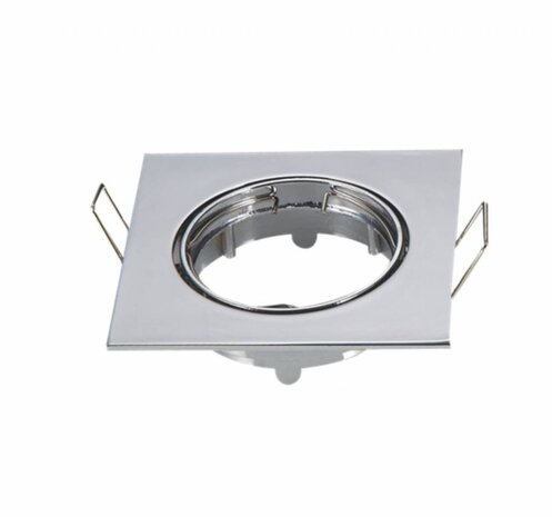 Aigostar OP=OP Inbouwspot chrome vierkant - kantelbaar - zaagmaat 74mm - buitenmaat 82mm