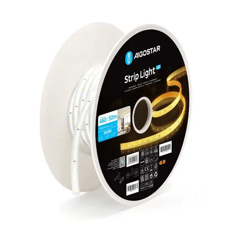 Aigostar LED Lichtslang V2 - 50 meter 3000K Warm wit licht - Plug and Play