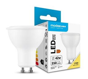 Modee LED GU10 - 6W 550lm - 2700k 827 Extra Warm Wit - Vervangt 42W Modee LED GU10 - 6W 550lm - 2700k 827 Extra Warm Wit - Vervangt 42W