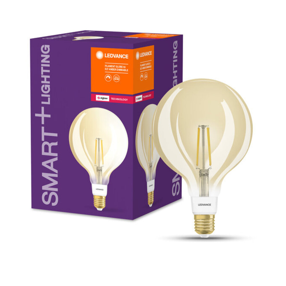 Ledvance Smart+ Zigbee E27 Globe Classic Filament Goud 6W 680lm - 825 Zeer Warm Wit | Dimbaar - Vervangt 50W