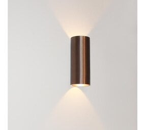 Artdelight LED Wandlamp Brons Geborsteld - BRODY2 - Up and Down - IP65 - 2x 6W 2700K - 180MM
