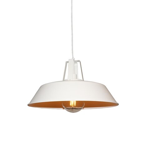 Artdelight Hanglamp Wit - NERO 45CM - E27 Fitting - 1-Lichts - Staal