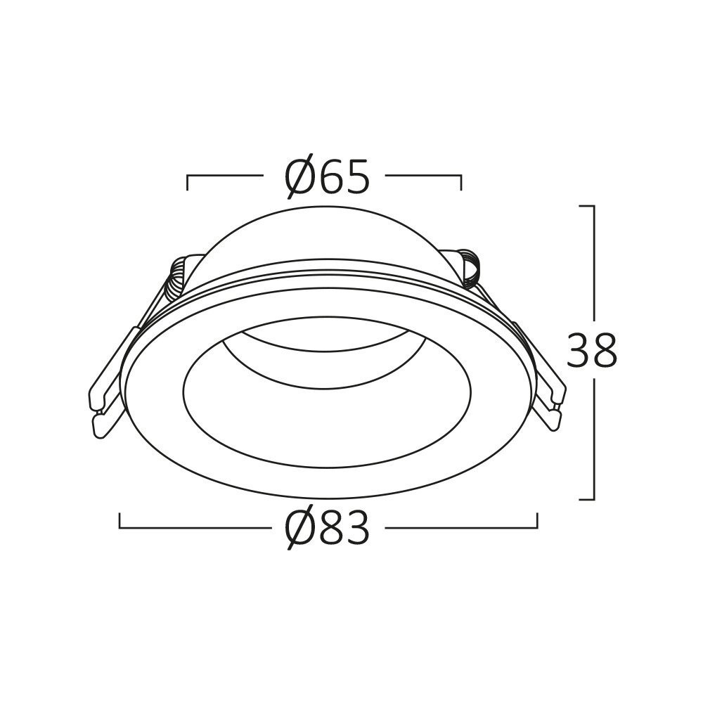 Braytron LED inbouwspot badkamer - Zaagmaat 65mm - Buitenmaat 89mm - excl. lichtbron