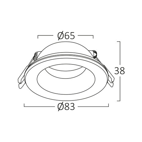 Braytron LED inbouwspot badkamer - Zaagmaat 65mm - Buitenmaat 89mm - excl. lichtbron