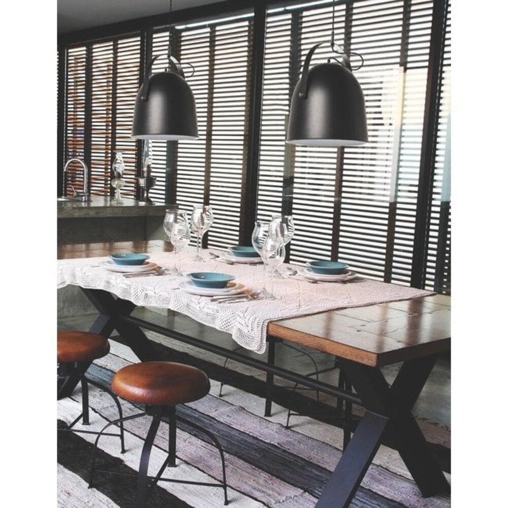 Artdelight Hanglamp Zwart - COOPER 35CM - E27 Fitting - 1-Lichts - Staal