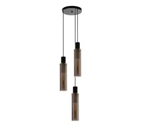 Lucide LED Hanglamp - ORLANDO - Ø 32 cm - 3xE27 - Fumé