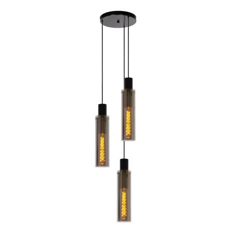 Lucide ORLANDO - Hanglamp - Ø 32 cm - 3xE27 - Fumé Lucide ORLANDO - Hanglamp - Ø 32 cm - 3xE27 - Fumé