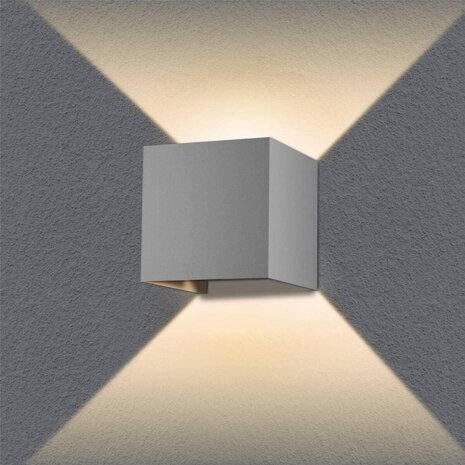 LED Line LED Wandlamp Grijs IP54 - 2x3W - Lichtkleur optioneel - verstelbare lichtspreiding LED Line LED Wandlamp Grijs IP54 - 2x3W - Lichtkleur optioneel - verstelbare lichtspreiding