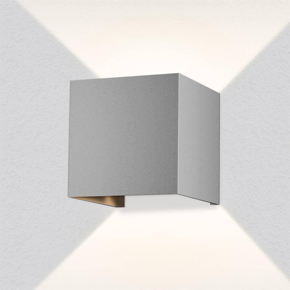 LED Line LED Wandlamp Grijs IP54 - 2x3W - Lichtkleur optioneel - verstelbare lichtspreiding LED Line LED Wandlamp Grijs IP54 - 2x3W - Lichtkleur optioneel - verstelbare lichtspreiding