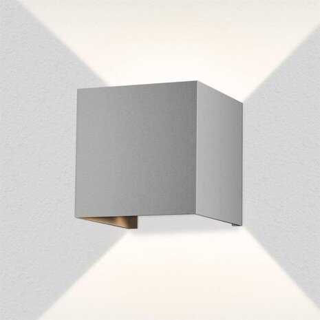 LED Line LED Wandlamp Grijs IP54 - 2x3W - Lichtkleur optioneel - verstelbare lichtspreiding LED Line LED Wandlamp Grijs IP54 - 2x3W - Lichtkleur optioneel - verstelbare lichtspreiding