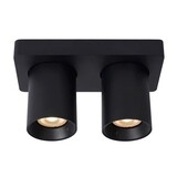 Lucide LED Dubbele Opbouwspot Nigel Zwart GU10 2x5W 2200K Dimbaar