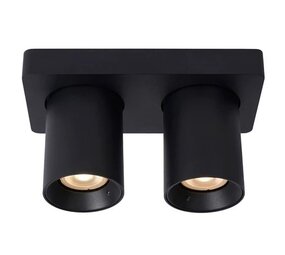 Lucide LED Dubbele Opbouwspot Nigel Zwart GU10 2x5W 2200K Dimbaar Lucide LED Dubbele Opbouwspot Nigel Zwart GU10 2x5W 2200K Dimbaar