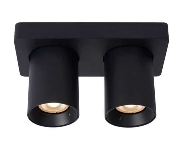 Lucide LED Dubbele Opbouwspot Nigel Zwart GU10 2x5W 2200K Dimbaar Lucide LED Dubbele Opbouwspot Nigel Zwart GU10 2x5W 2200K Dimbaar
