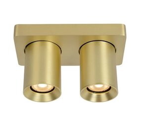 Lucide LED Dubbele Opbouwspot Nigel Mat Goud GU10 2x5W 2200K Dimbaar Lucide LED Dubbele Opbouwspot Nigel Mat Goud GU10 2x5W 2200K Dimbaar