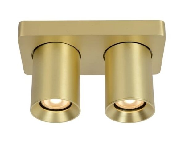 Lucide LED Dubbele Opbouwspot Nigel Mat Goud GU10 2x5W 2200K Dimbaar Lucide LED Dubbele Opbouwspot Nigel Mat Goud GU10 2x5W 2200K Dimbaar
