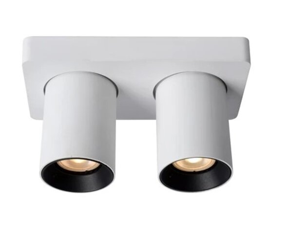 Lucide LED Dubbele Opbouwspot Nigel Wit GU10 2x5W 2200K Dimbaar Lucide LED Dubbele Opbouwspot Nigel Wit GU10 2x5W 2200K Dimbaar