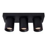 Lucide LED 3-Lichts Opbouwspot Nigel Zwart GU10 3x5W 2200K Dimbaar
