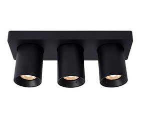 Lucide LED 3-Lichts Opbouwspot Nigel Zwart GU10 3x5W 2200K Dimbaar