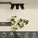 Lucide LED 3-Lichts Opbouwspot Nigel Zwart GU10 3x5W 2200K Dimbaar