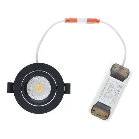 LCB LED Inbouwspot - 6W DIM - 2000-3000K Dim to Warm - Zaagmaat 74mm - Buitenmaat 90mm - IP44 LCB LED Inbouwspot - 6W DIM - 2000-3000K Dim to Warm - Zaagmaat 74mm - Buitenmaat 90mm - IP44