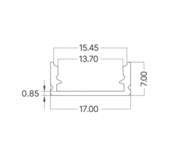 Braytron LED Strip Aluminium profiel - Opbouw profiel - 2000*17*7mm - Zwart