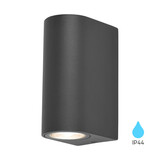 Braytron LED Wandlamp Buiten Up & Down - 2x GU10 - Aluminium - Antraciet