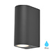 Braytron LED Wandlamp Buiten Up & Down - 2x GU10 - Aluminium - Donkergrijs Braytron LED Wandlamp Buiten Up & Down - 2x GU10 - Aluminium - Donkergrijs