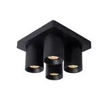 Lucide OP=OP NIGEL Plafondspot-Zwart-LED Dimb.-4xGU10-5W