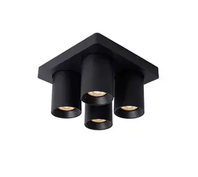 Lucide OP=OP NIGEL Plafondspot-Zwart-LED Dimb.-4xGU10-5W